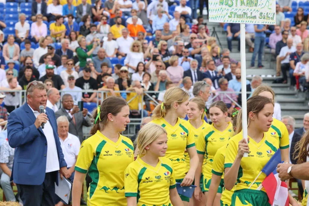 L'équipe d'Australie féminines lors de la Rugby Heritage Cup Pontlevoy 2023