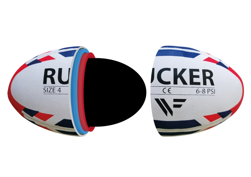Ballon de rugby - ballon d'entraînement - vu de l'intérieur
